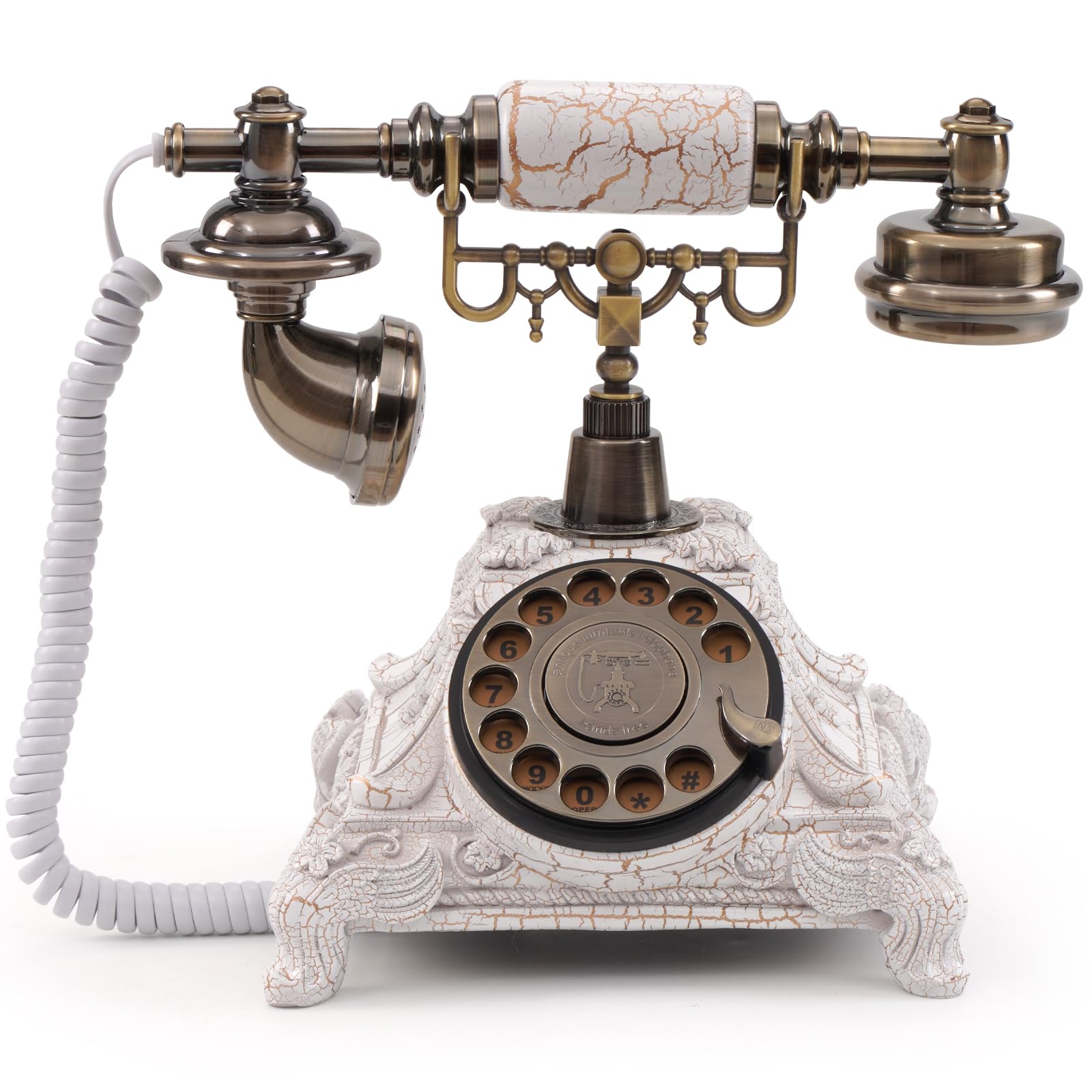 Audio Guest Book Phone, 32G Capacity Vintage Audio GuestBook Wedding Phone, Retro Audio Telephone Recording Customized Voice Message for Your Wedding Party, Retro White