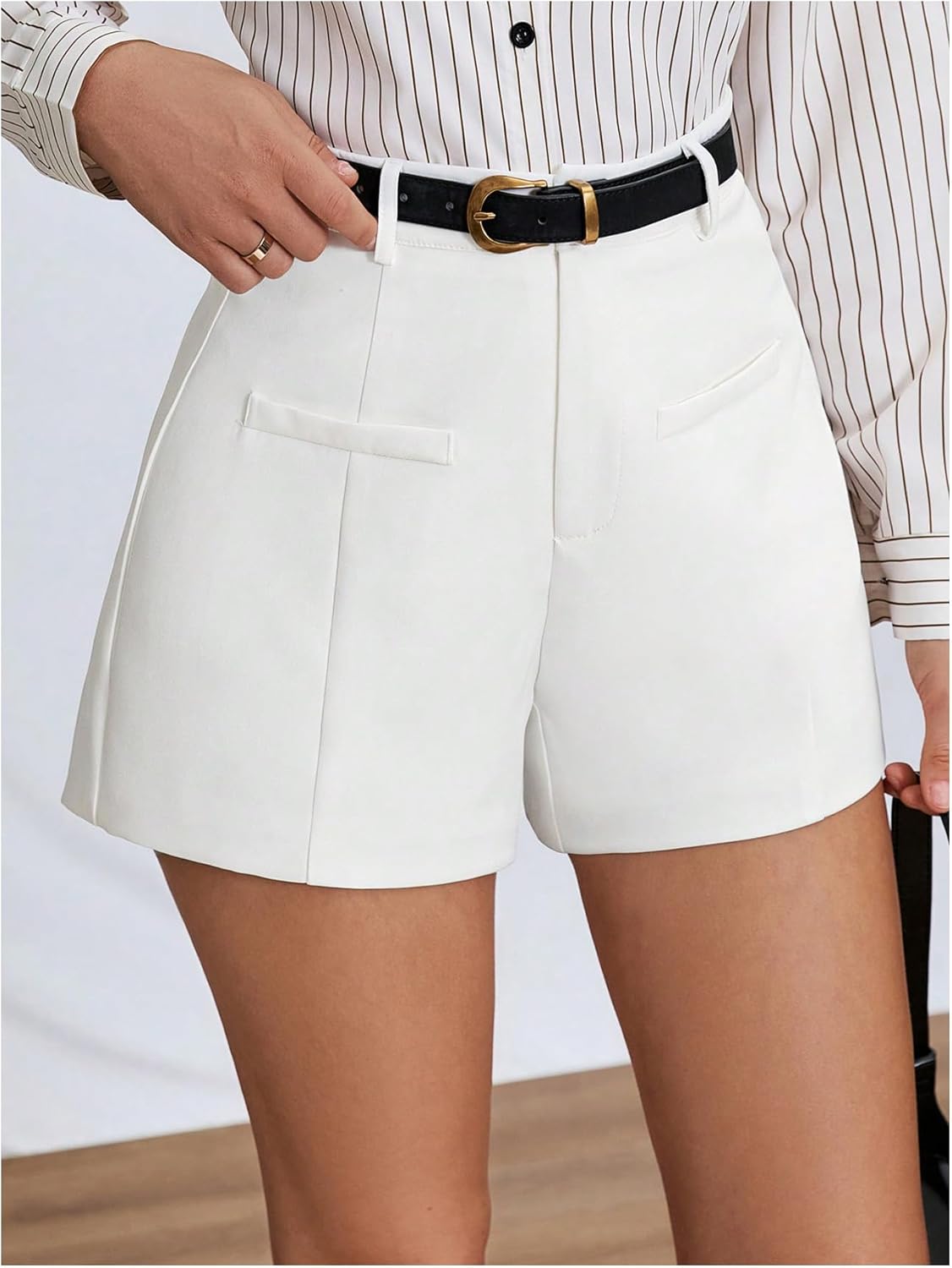 SweatyRocks Women's Wide Leg High Waisted Summer Casual Shorts Office Work Formal Shorts - Image 3