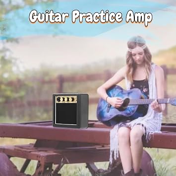 Electric Bass Mini Guitar Headphone Amp, 3W Portable Small Guitar Speaker, Practice Amp with Volume Tone Control