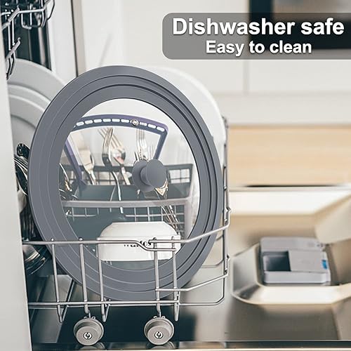 Miniatura 7 de Walfos Tapa universal para utensilios de cocina de 10.5, 11.5 y 12 pulgadas de diámetro, se adapta a ollas, sartenes y sartenes. Tapa de sartén de