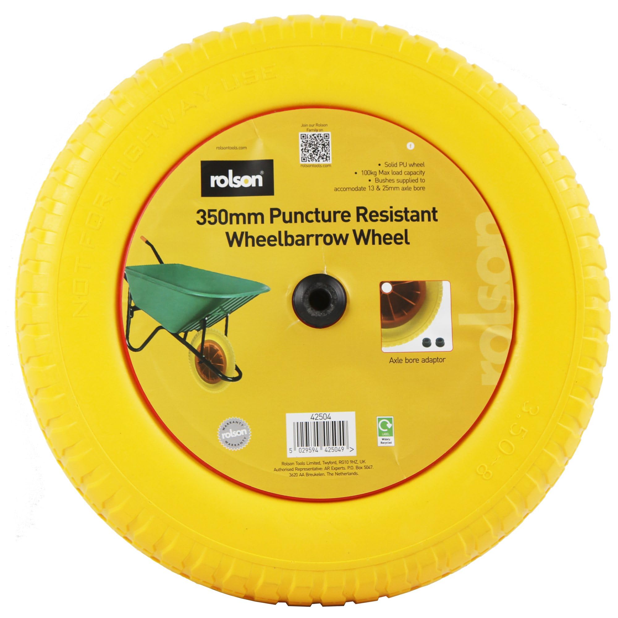 Rolson 42504 350mm Puncture Resistant Wheelbarrow Wheel