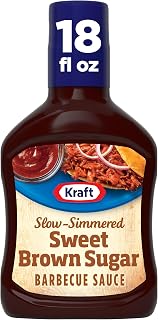 Kraft Sweet Brown Sugar BBQ Sauce, 18 oz - Slow-Simmered with Real Brown Sugar, No Fat, Ideal Marinade for Ribs & Chicken