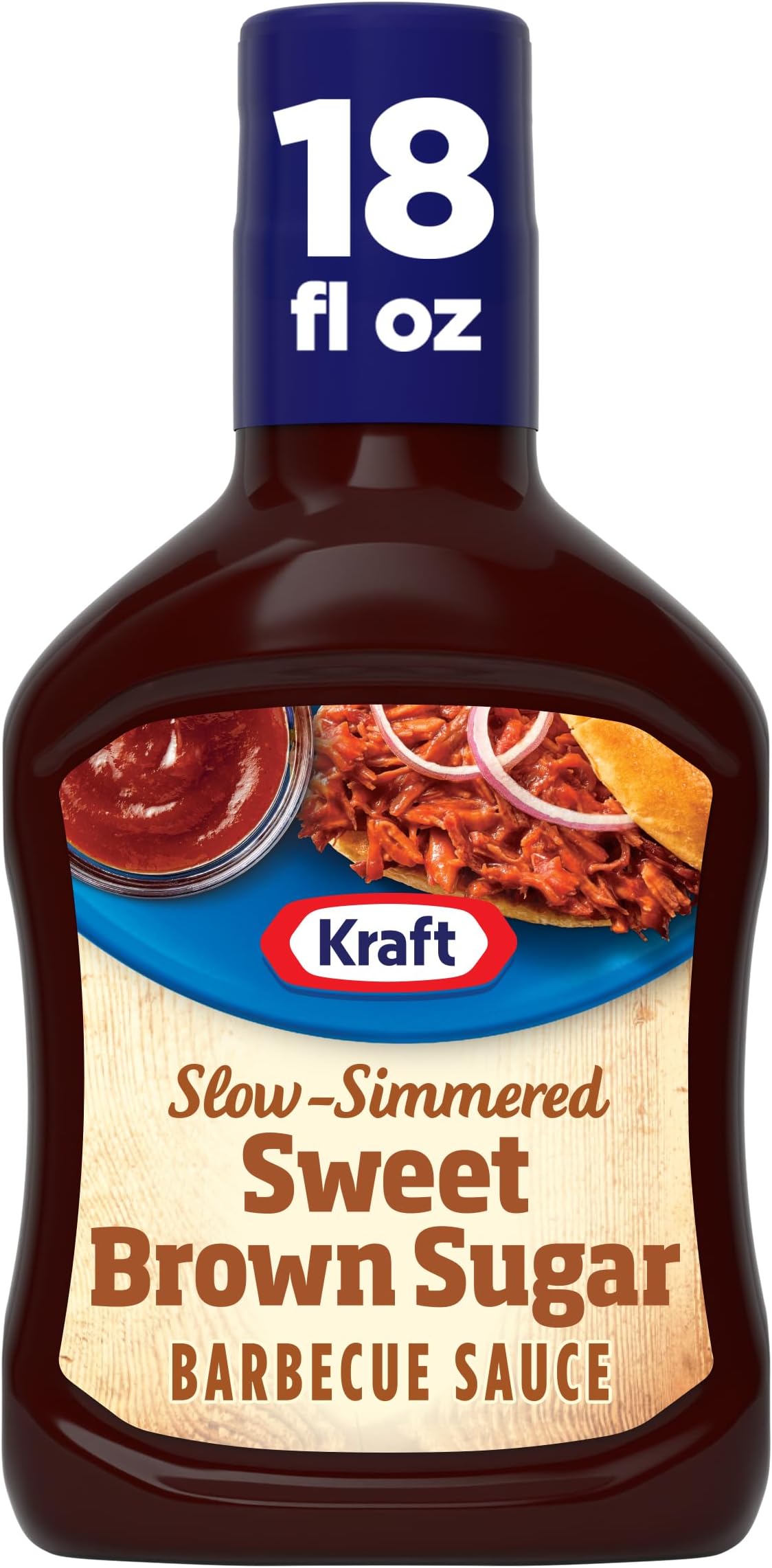 Kraft Sweet Brown Sugar Slow-Simmered Barbecue BBQ Sauce, 18 oz Bottle