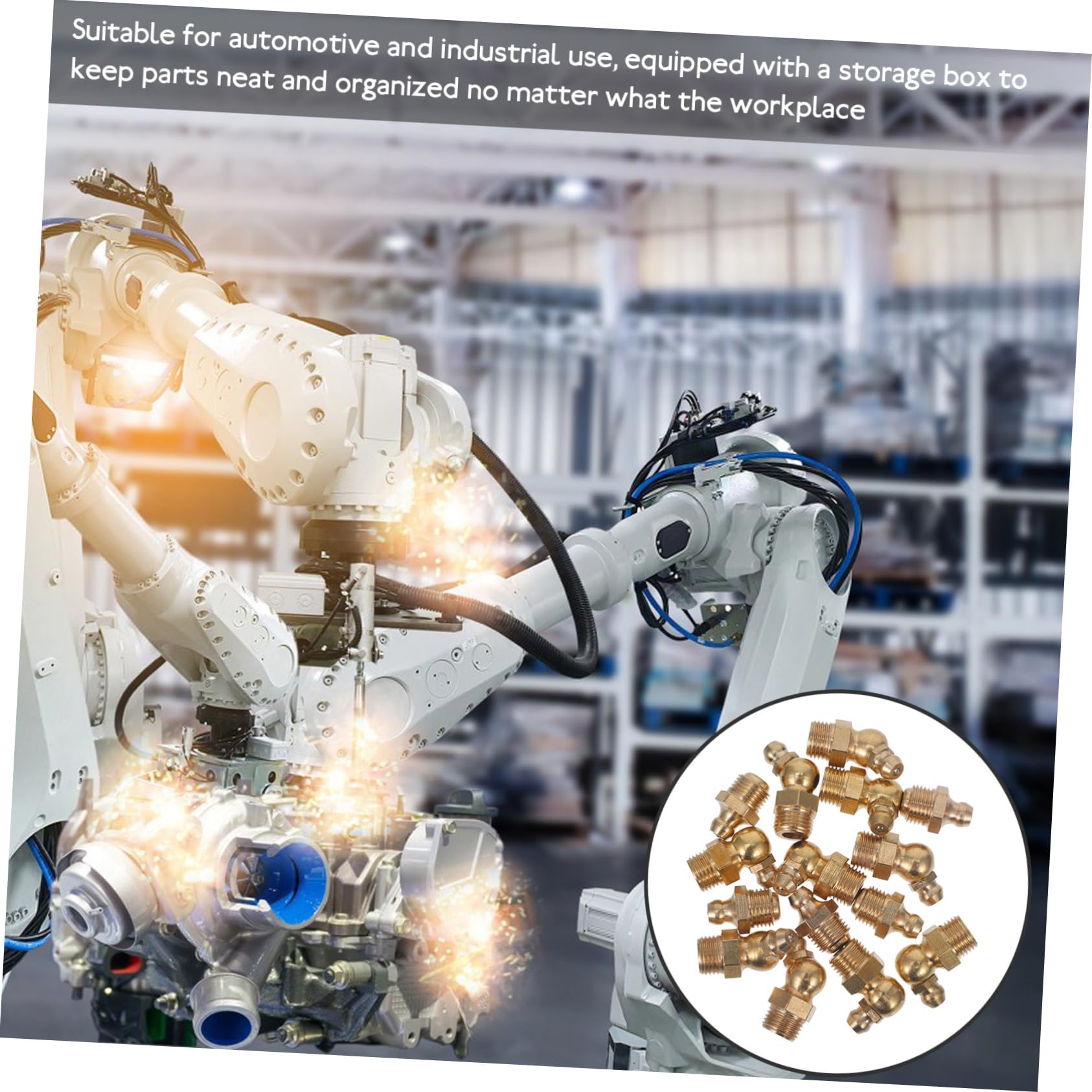 MUCKLILY 60pcs Grease Fitting Set Full Assortment Kit 1/4-28 Sae-lt Straight 45° 90° Fittings Easy Operation for Automotive Industrial Use