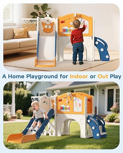 Miniatura 2 de BIERUM Juego de toboganes para niños pequeños 13 en 1, tobogán interior para niños pequeños de 1 a 3 años, juego de tobogán para interiores y