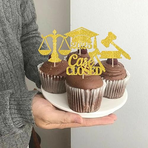 Miniatura 238 de Paquete de 24 adornos dorados para cupcakes de graduación 2025 con purpurina So Proud of You Done Diploma Graduation Cap Cupcake Picks Class of 2025