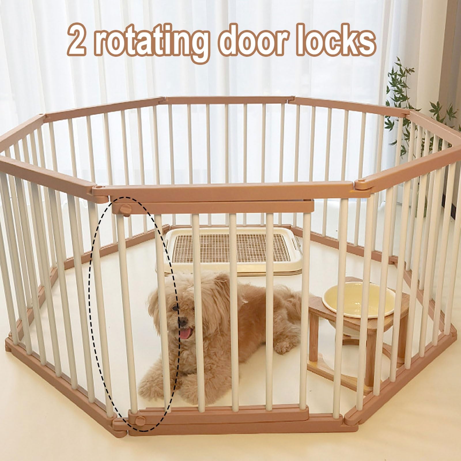 Recinto per Cani da Esterno Metodi di Giunzione Multipli Recinto Modulare con Porta Bloccabile Realizzato in Acciaio al Carbonio Altezza 68CM Kennel Cane Medio(183 * 93 * 68CM)