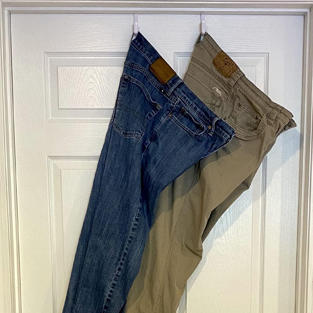 Evelots Over The Door Hooks - 2 Pack - Hangers for Clothes, Towel, Coats, Hats, Handbags - Made of Rubber Coated Steel - Closet, Bathroom, Office - Image 3