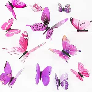 104PCS 3D Butterfly Wall Decals - Removable Wall Stickers For Home Decor
