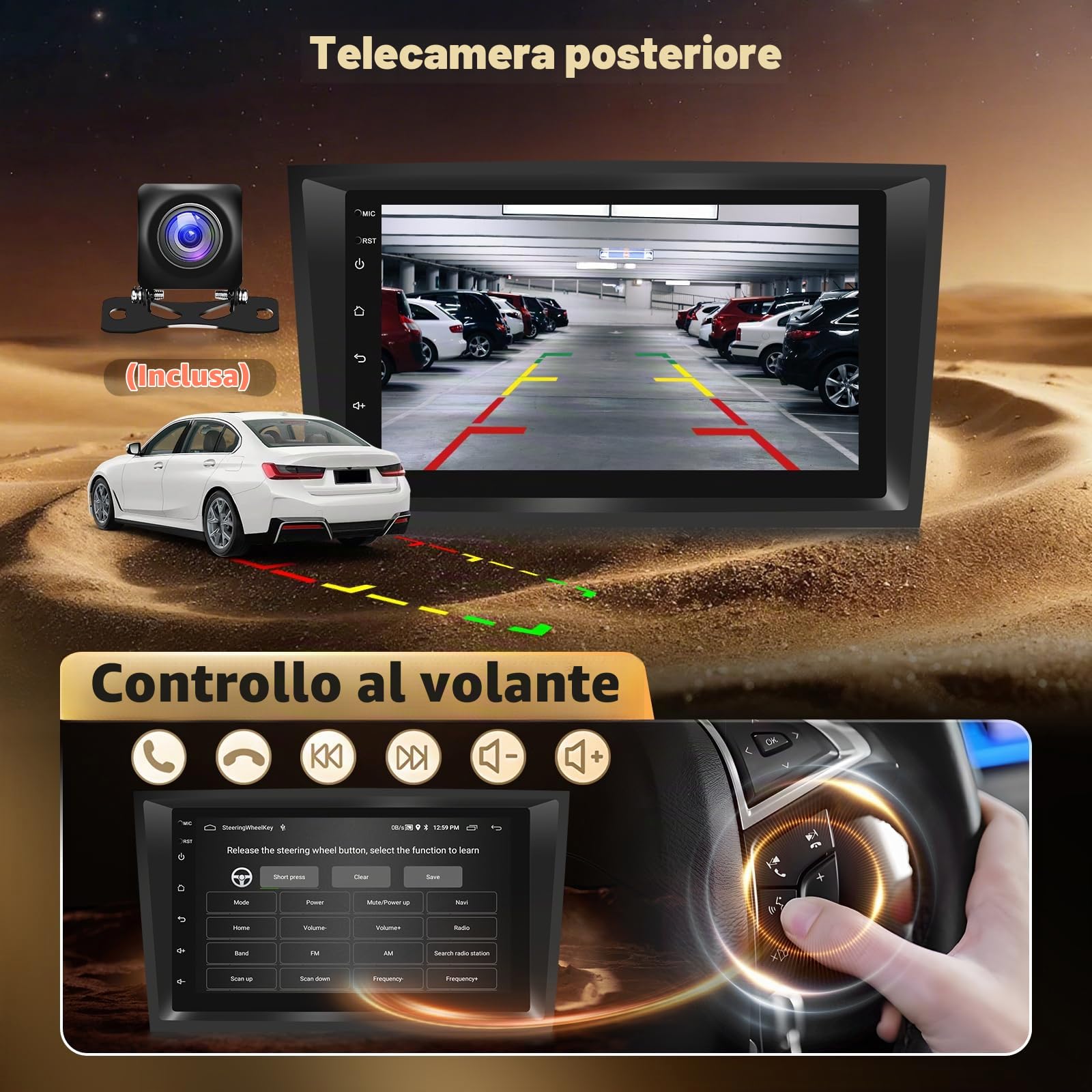 Autoradio Android 15 Motorsi per Opel Astra Antara Corsa Zafira Meriva Vivaro Combo Signum Tigra Twin Top, IOS Carplay 2+64G Anroid Auto Radio 2 Din Car Stereo con GPS WiFi EQ Bluetooth Obd2 DVR DAB+