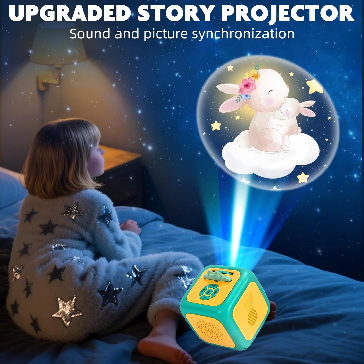 Eduboy Kids Story Projector for Toddlers,Story Dream Machine Storybook Projector with Educational Stories Music, Auto-Off Nightlight,Aged 3+ Bedtime Learning Toy Birthday Gift for Kids Girls Boys