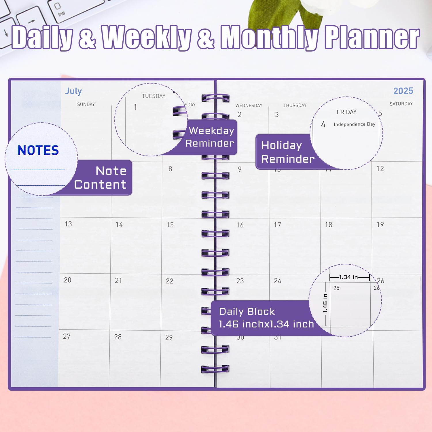 BLESWIN Weekly Planner 2025-2026, 18 Month Monthly Planner from JUL.2025, DEC.2026 - Image 3