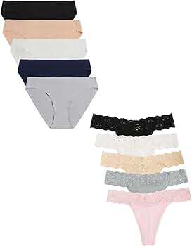 SPFASZEIV Femme Culotte De Dentelle Slips Sexy Sous-vêtements Stretch Tanga Hipster Panties String Ice Lingerie - Multipack