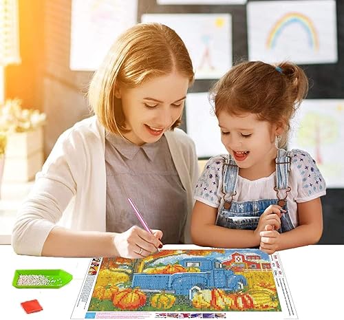 Miniatura 3 de Kits de pintura de diamantes de otoño de Acción de Gracias para adultos, kit de arte de diamantes de calabaza de otoño, pinturas 5D con puntos de