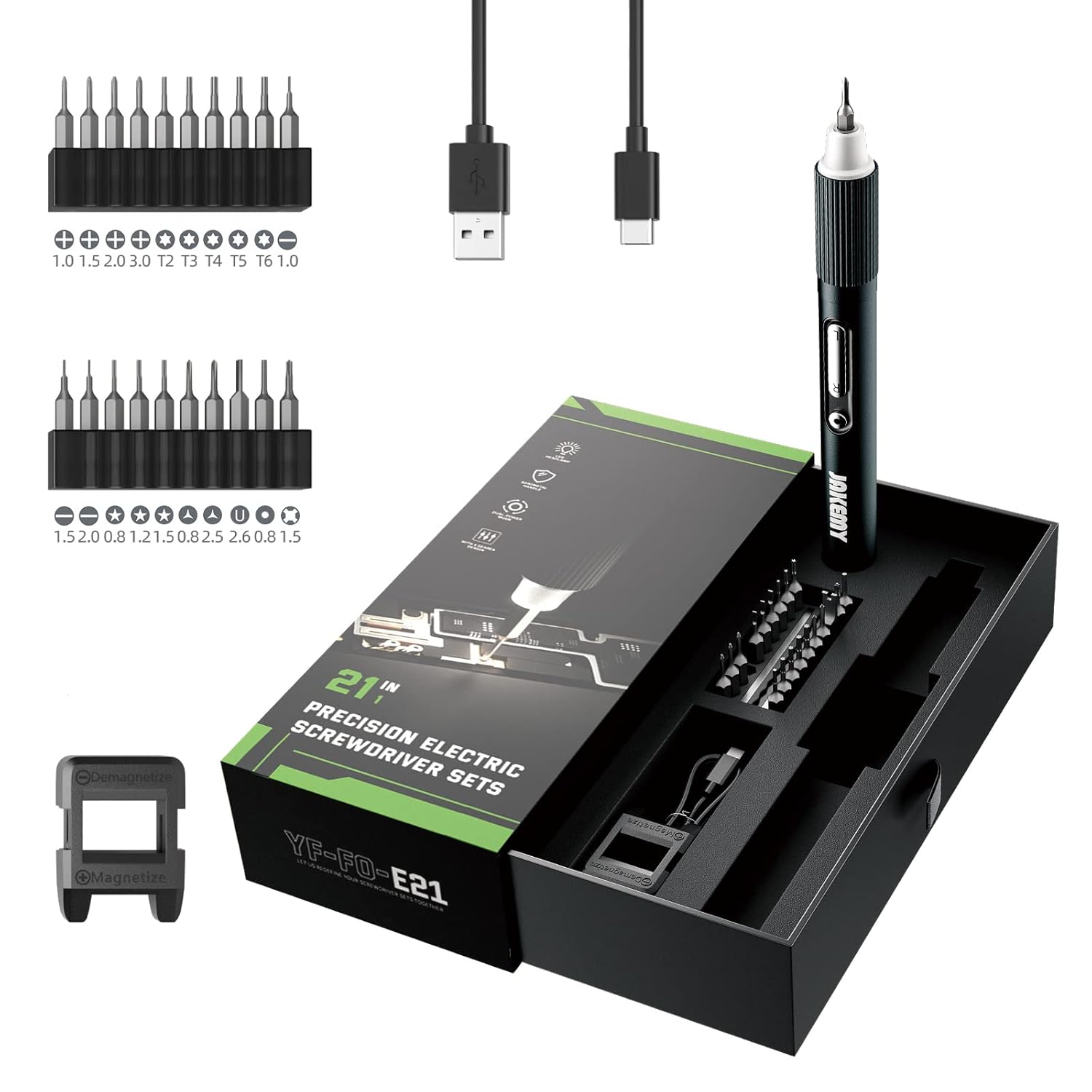 Gear Adjustable Mini Electric Screwdriver,JAKEMY Laptop Screwdriver