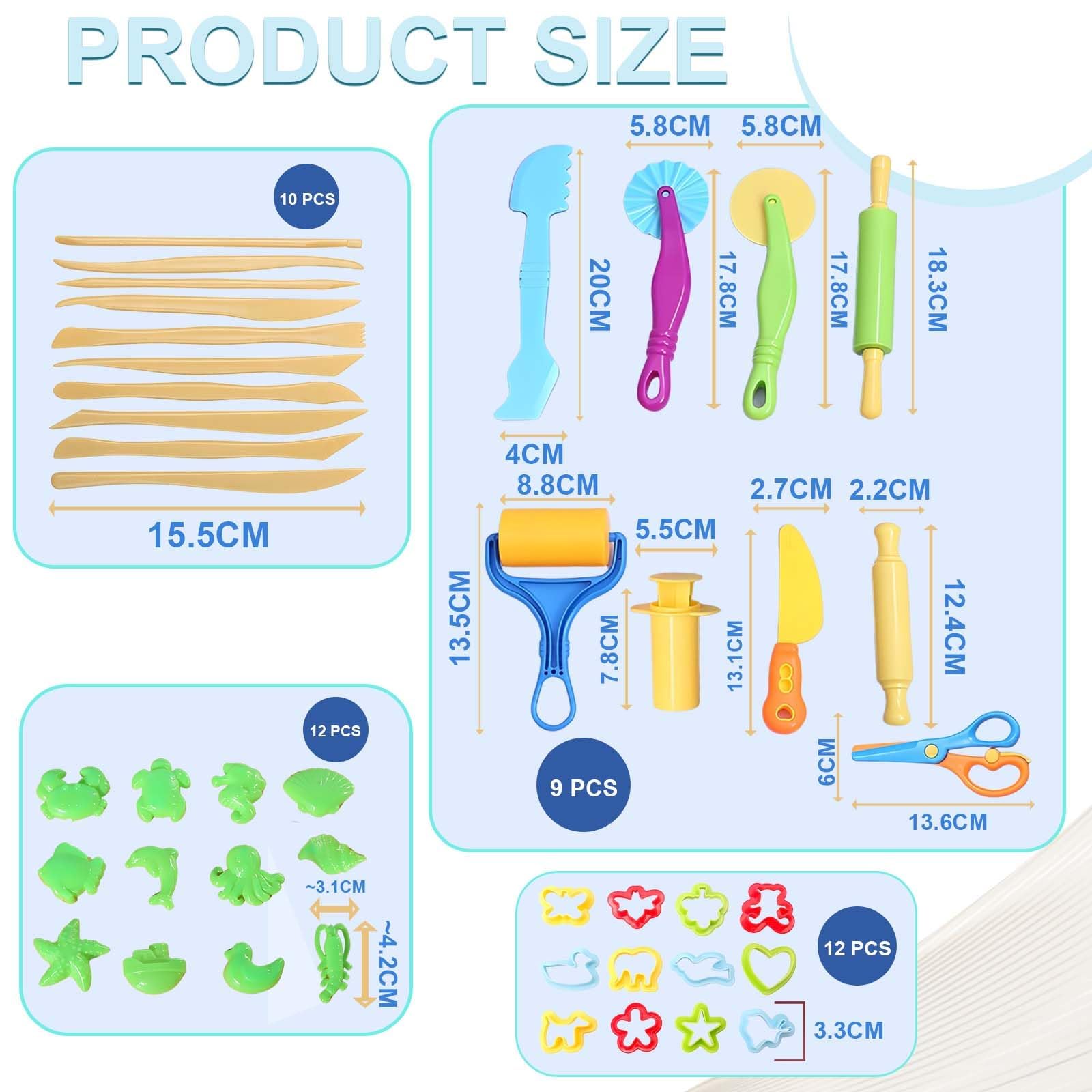 43 PCS Playdough Accessories, Playdough Set Play Dough Tools and Cutters Play Dough Sets for Kids 4-5 DIY Clay Dough Modelling Tools Set Rollers for Kids Creative Fun and Learning - Image 2