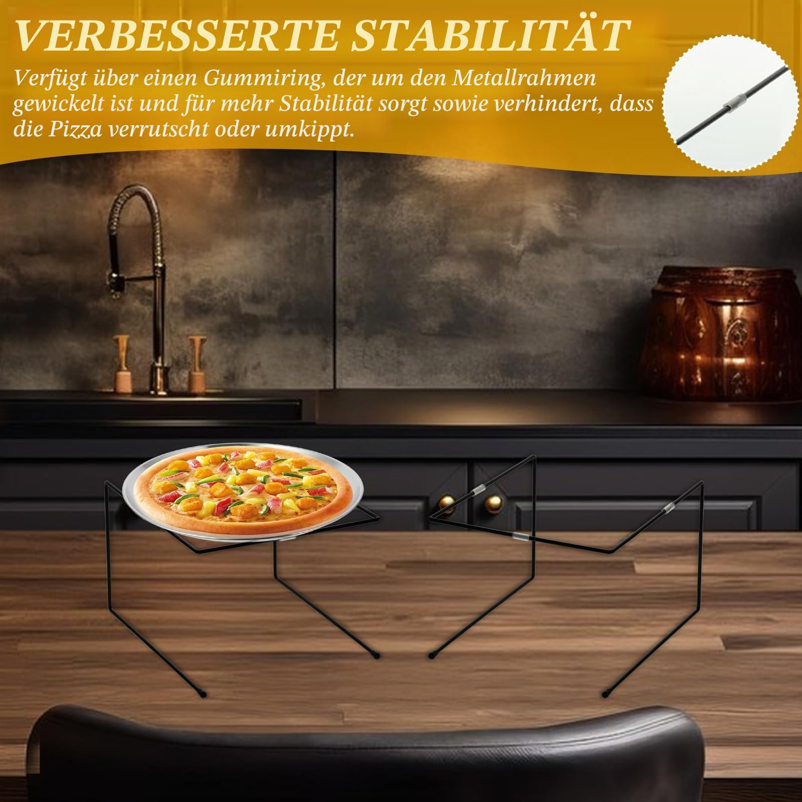 12 Teiliges Pizza-Pfannenständer Pizzablech Set beinhaltet 4 Metall Pizzaständer und 4 Pizzablech (30 cm) Edelstahl-Kuchenservierer für Geburtstage, Partys, Feiertage, Bankette