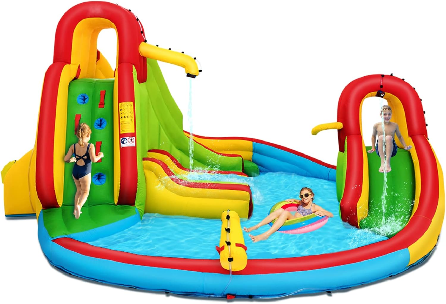 Amazon.com: HONEY JOY Inflatable Water Slide, 7 in 1 Bouncy Inflatable ...