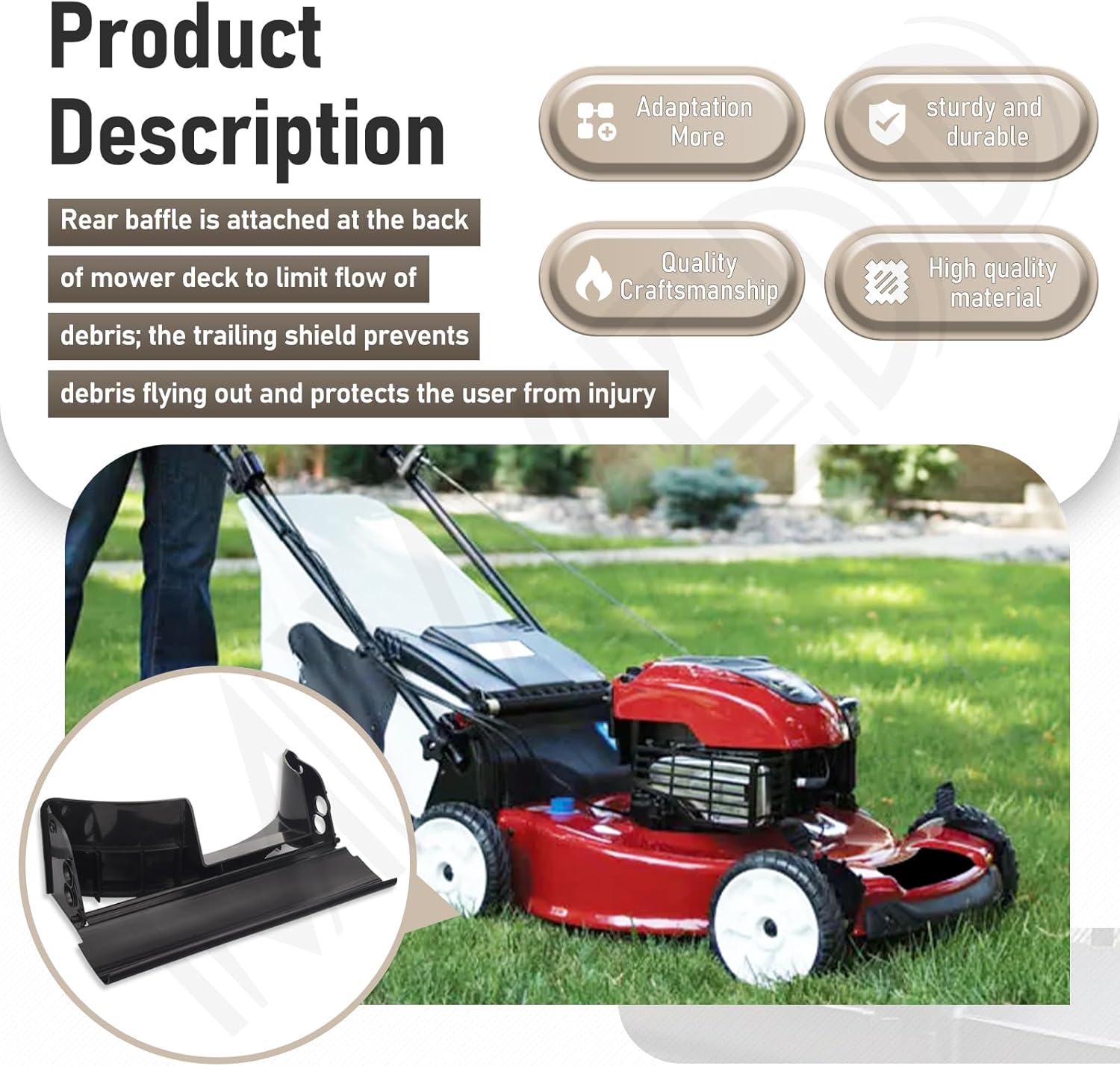 120-5218 Rear Baffle & 115-8420 Trailing Shield Flap Compatible with Toro 22" Walk Behind Lawnmower / 22” Recycler Lawn Mowers, Fit 20330, 20331, 20330C, 20331C More Model