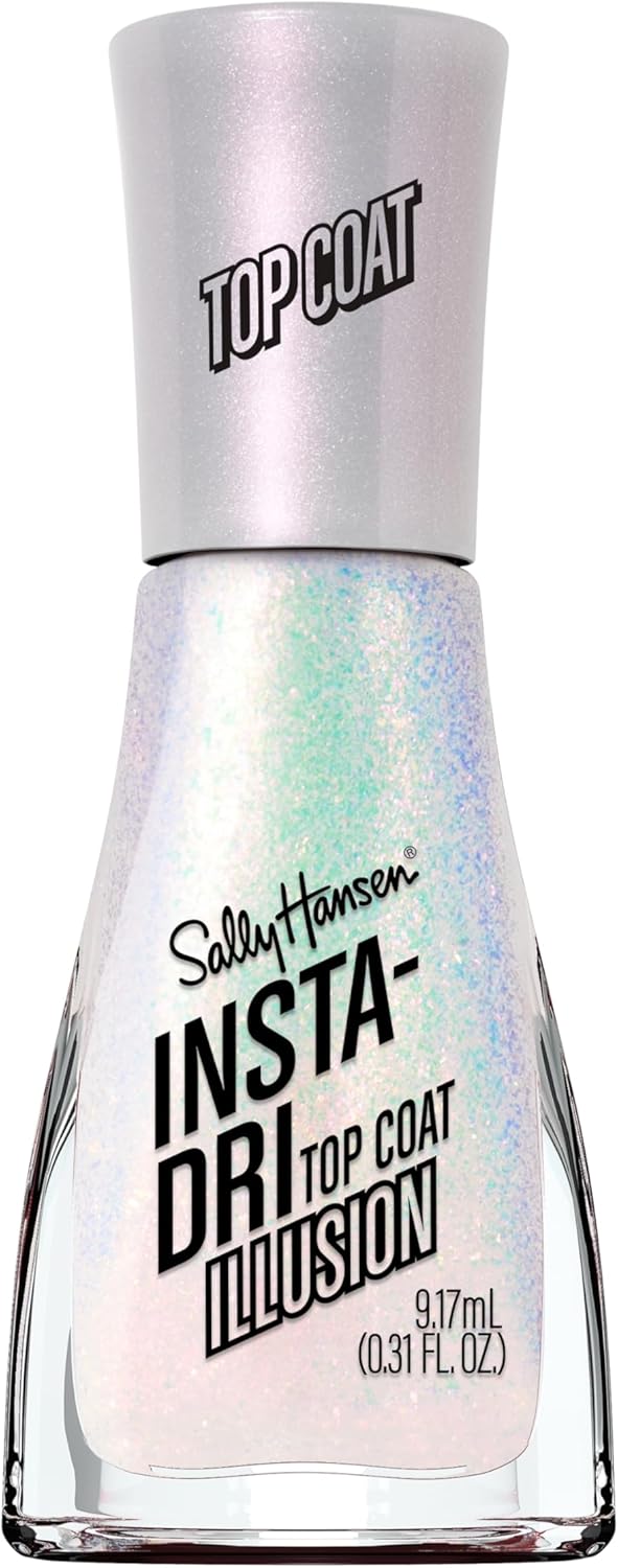 Sally Hansen Insta-Dri® Nail Polish, Top Coat Shimmery finish. Transform any shade in 1 stroke. Dries in 60 seconds