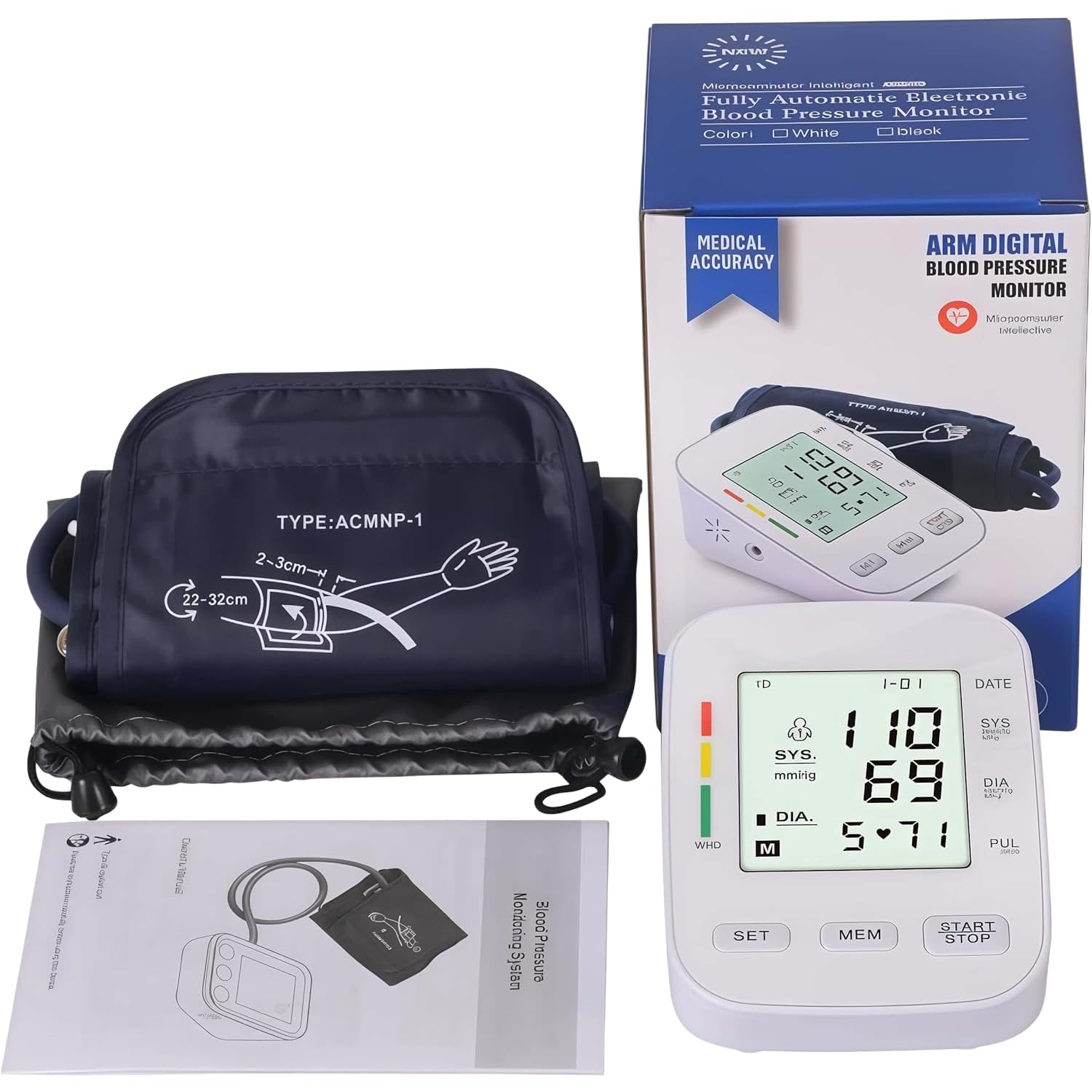 Tensiomètre V1 Pro pour une Surveillance Précisse – Double Puce de Haute Précision, Grand écran LCD, Mémoire 2x99 pour Deux Utilisateurs – Idéal pour le Suivi Quotidien à Domicile