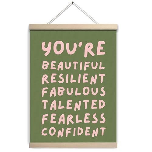 UTELKA You Are Affirmation Wall Art Decor, Sage Green Poster