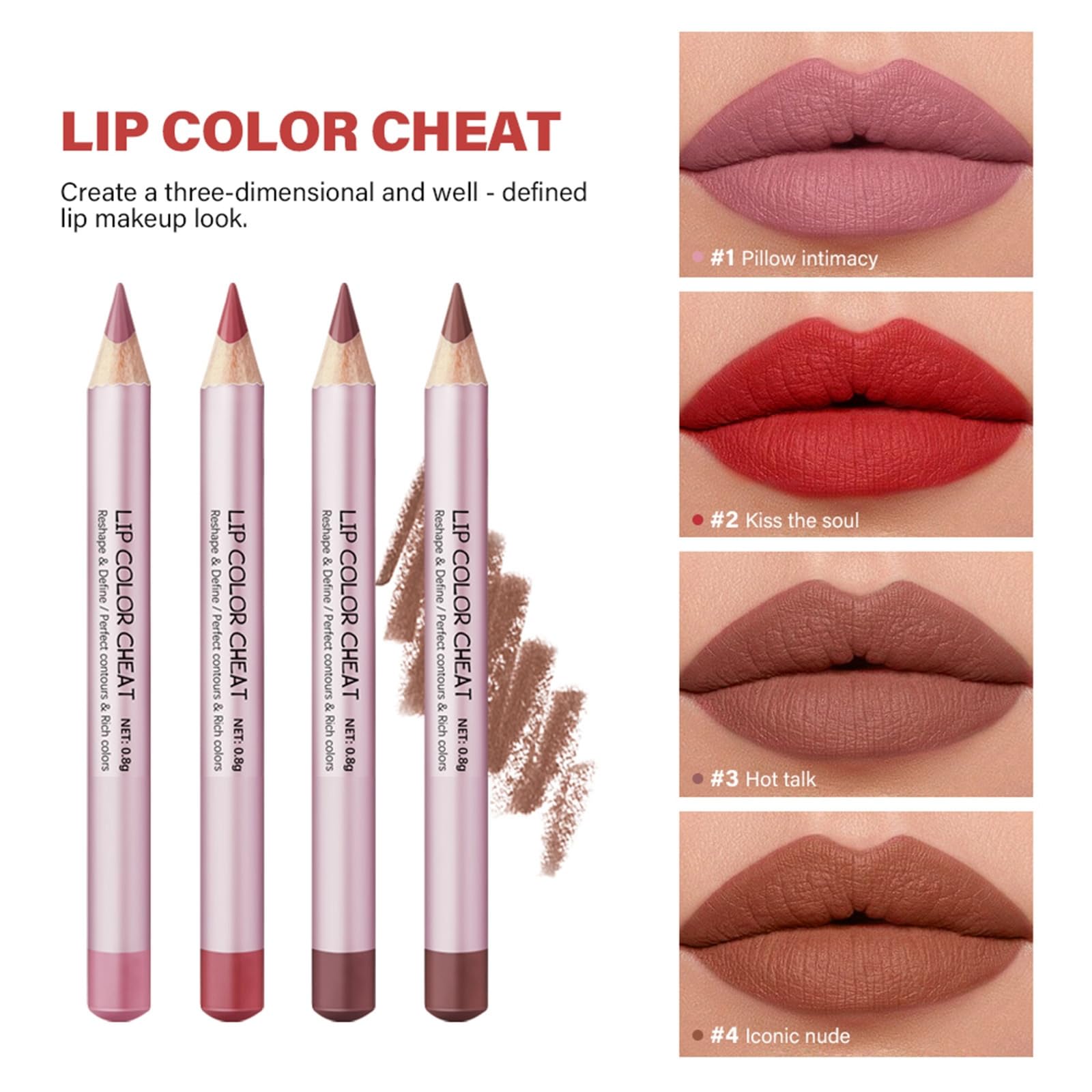 ZEXKENS Lip Color Cheat Lip Liner Makeup Easy To Color Lip Liner Pencil Lasting Lipstick Lip Pencil
