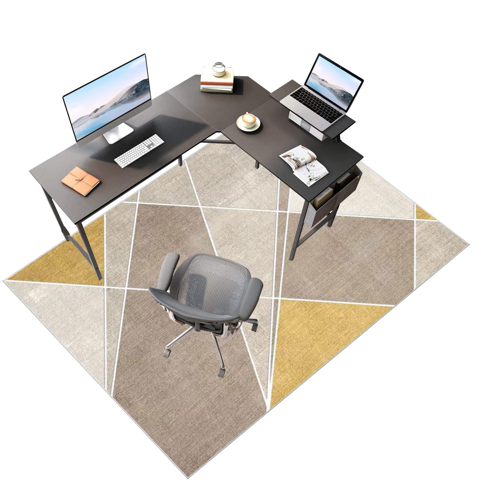 Tappeto Salvapavimento Tappeto Sedia Ufficio Gaming Antiscivolo, Protettore del Pavimento Tappetino per Sedia da Ufficio con Ruote per Parquet Pavimenti Duri 90 x 120 cm