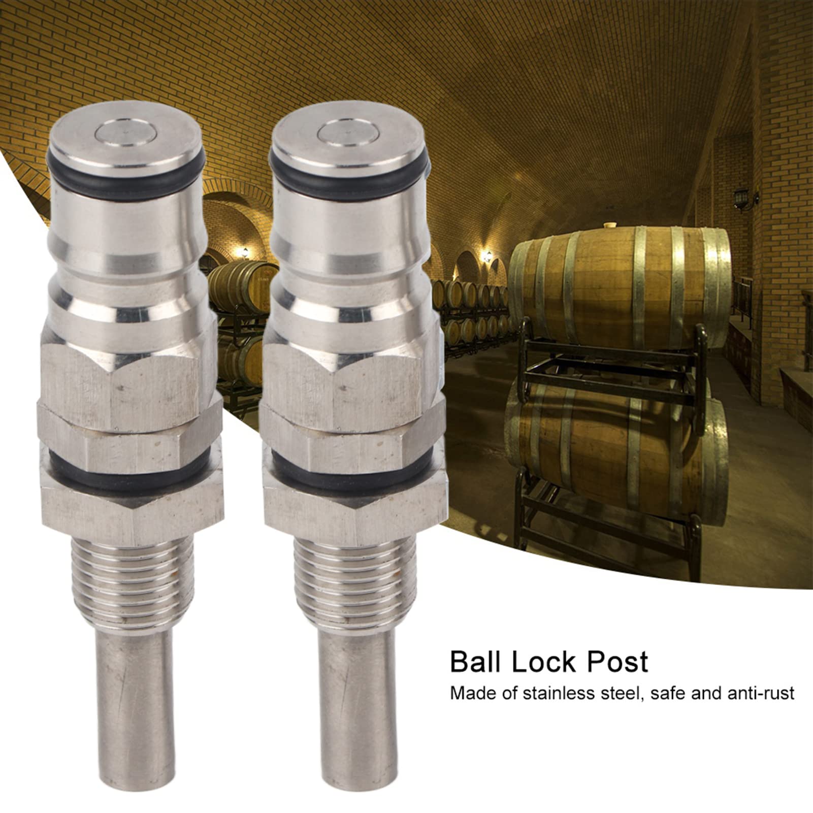 Wine Barrel Ball Lock Post, 2pcs/ Set Stainless Steel Sturdy Keg Beer Ball Lock Post, Connector Beer Dispenser