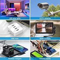 Vista 7 de Fuente de alimentación de 5 V, CC 5 voltios 3A 15 W fuente de alimentación LED, convertidor de CA 100-240V CA a CC 5V, adaptador de corriente