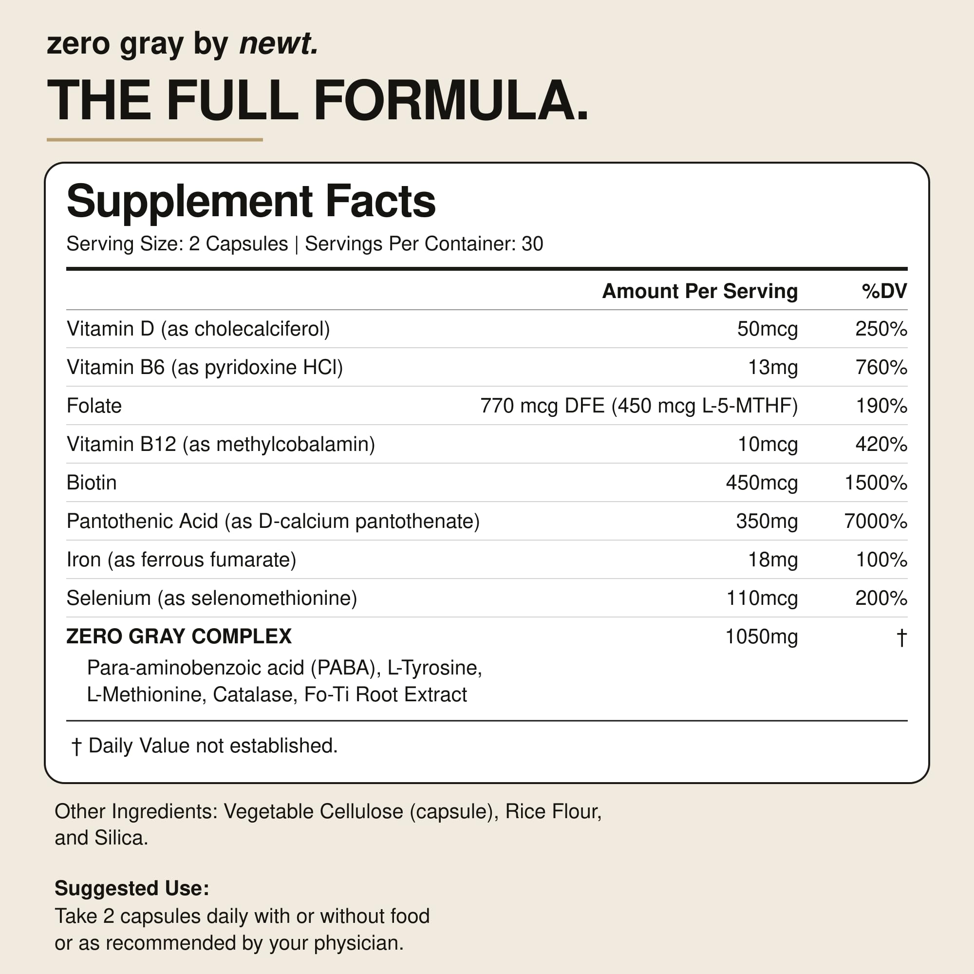 ZERO GRAY™ Anti Grey Hair Supplement with Catalase & Biotin, 60 Capsules — Amazon image 6