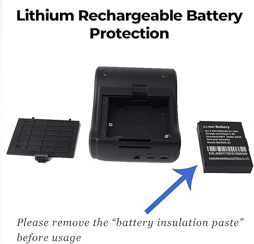 Miniatura 6 de MUNBYN Mini impresora de recibos Bluetooth POS de 2.283 in, impresora térmica portátil inalámbrica de 2.28 pulgadas y papel térmico de 2 14 x 50