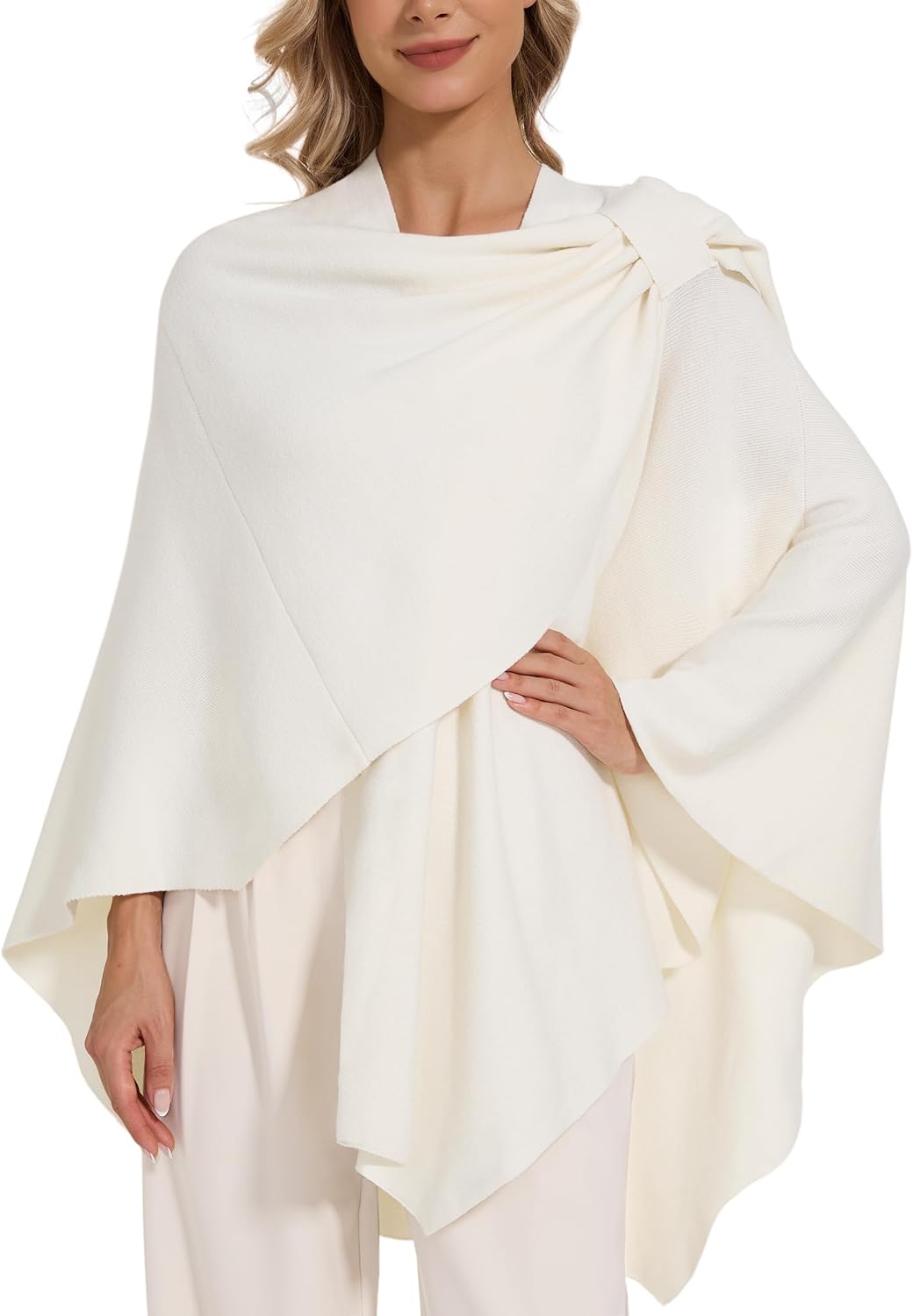 Women's Crossover Shawl Wraps Open Front Poncho Cape Elegant Loop Shawls Travel Shawls for Fall Winter