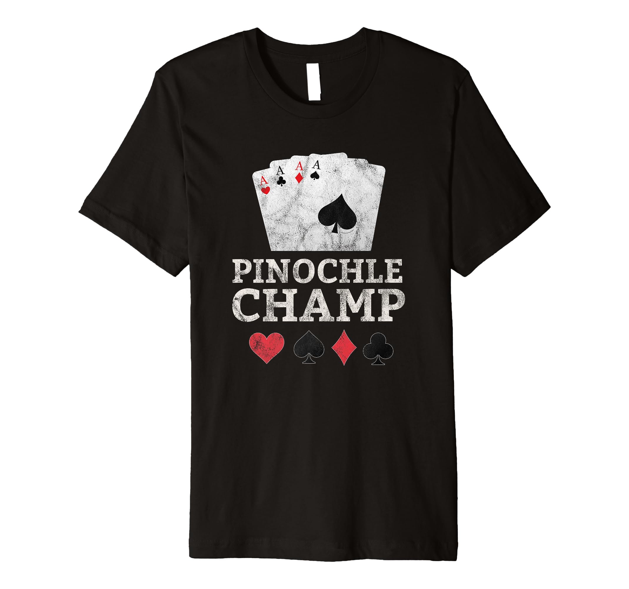 Pinochle Champ Funny Card Game Lover Lucky Player Vintage Premium T-Shirt