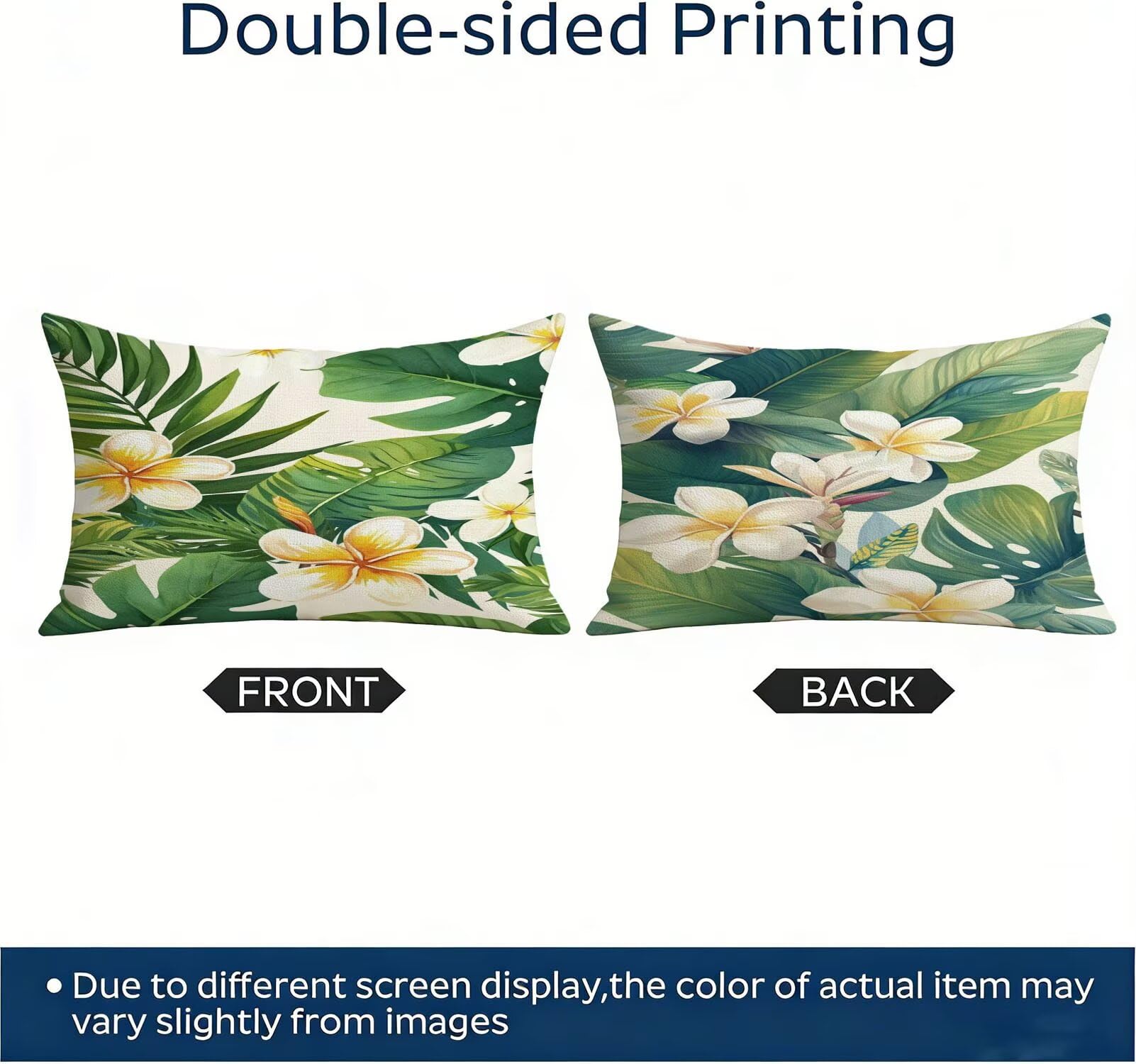 Générique Housse Coussin Exterieur Impermeable 30x50cm Vert Décoratif Taie d'oreiller Decoration Feuilles Tropicales Housse de Coussin Exterieur Impermeable pour Salon de Jardin Lot 2. T-3291