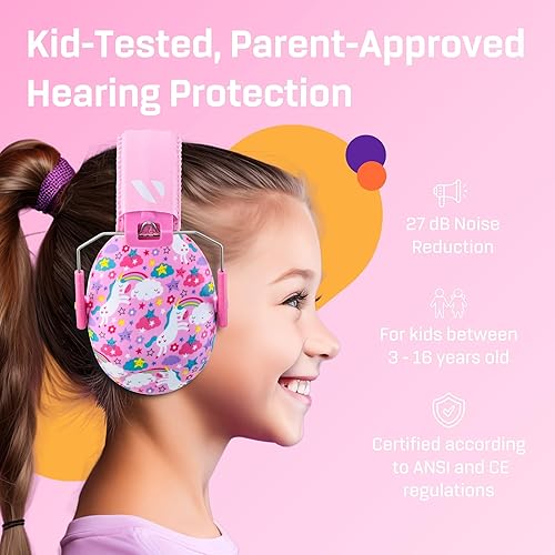 Vista 9 de Vanderfields Kids Ear Protection Earmuffs - Noise Cancelling Headphones for Kids, Autism, Toddler, Children