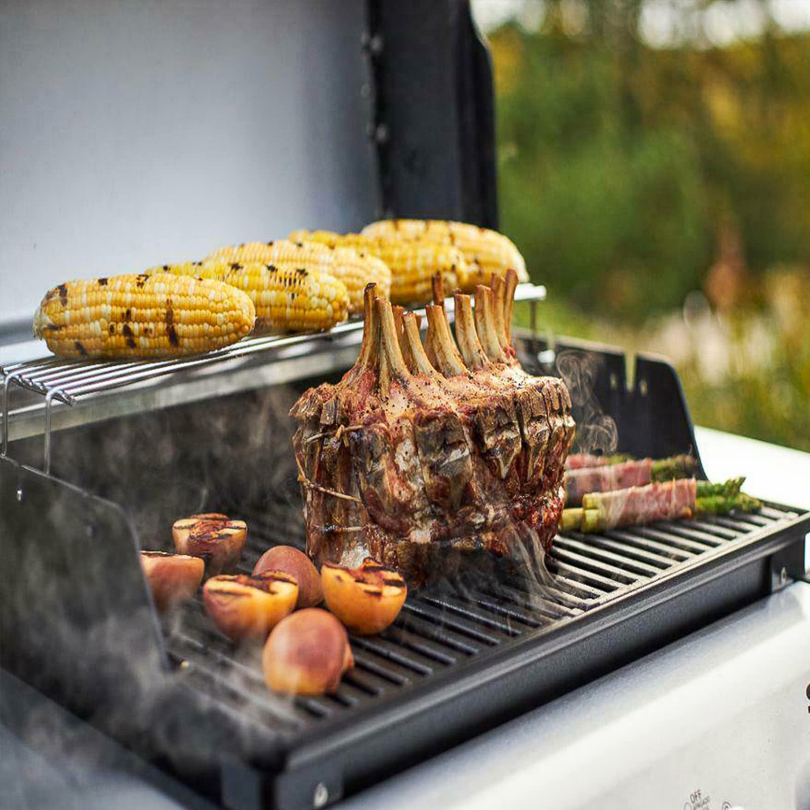 7641 Warmhalterost für Weber Spirit 300 Grills Serie, 63.5cm E/S-310 E/S-320 E/S-330 SP-330 (2013-2017), Spirit 700, Spirit 900 Gasgrill Zubehör, Edelstahl Warmhalterost für Weber