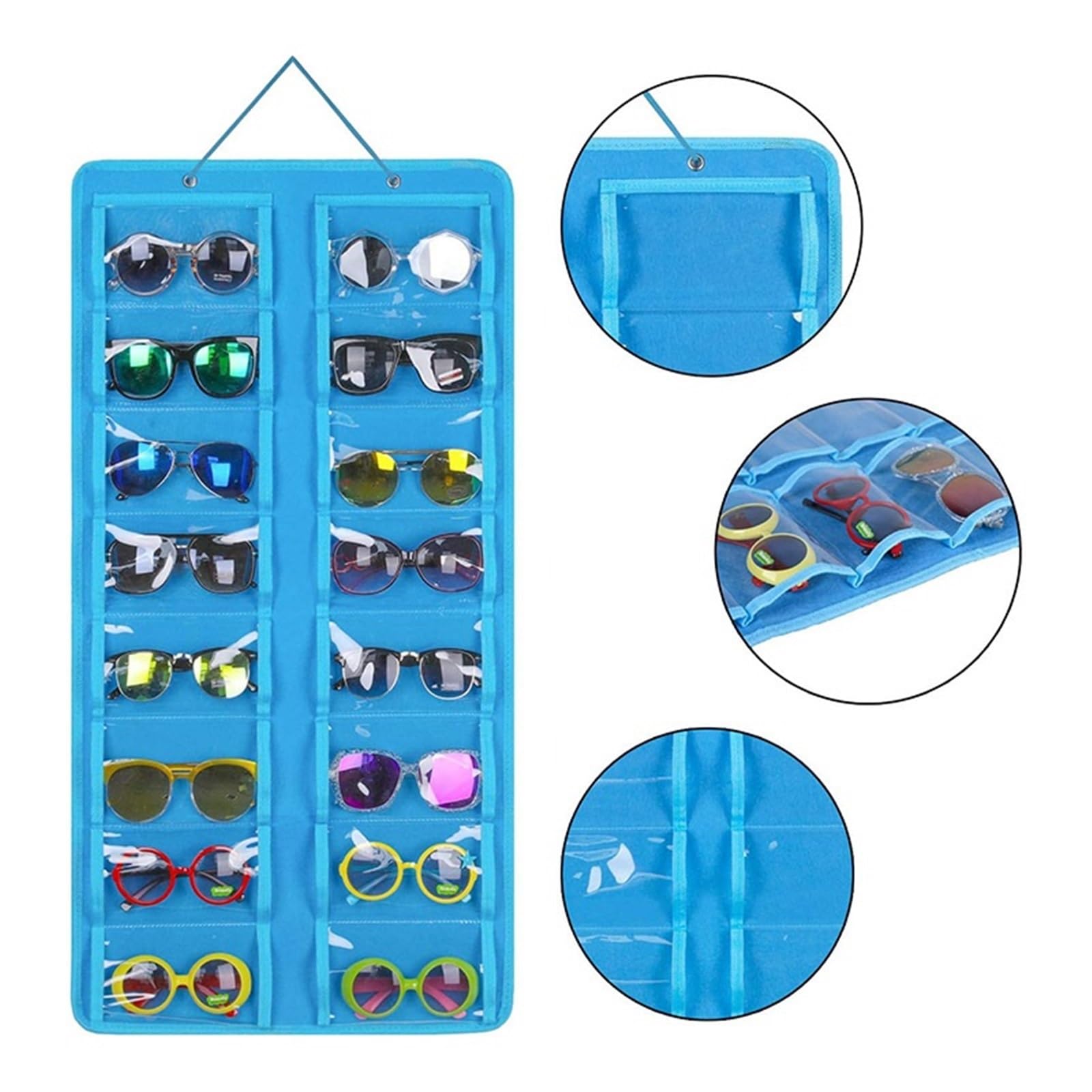 Porta Occhiali Portaocchiali Portaocchiali da Sole da Appendere alla Parete, Portaocchiali da Sole for La Casa Espositore Occhiali(Blue)