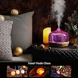 Porseme 500ml Essential Oil Diffuser 3D Glass Aromatherapy Ultrasonic Humidifier - Auto Shut-Off, BPA Free for Home Hotel Yoga SPA Gift
