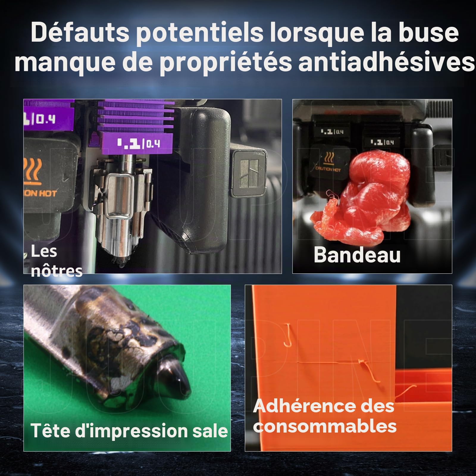 Kit hotend amélioré pour Bambu Lab P2S/H2D/H2S/A1/A1 mini (sans manchon en silicone), buses nano-revêtues de haute dureté, résistantes aux hautes températures, buses anti-adhésives pour accessoires