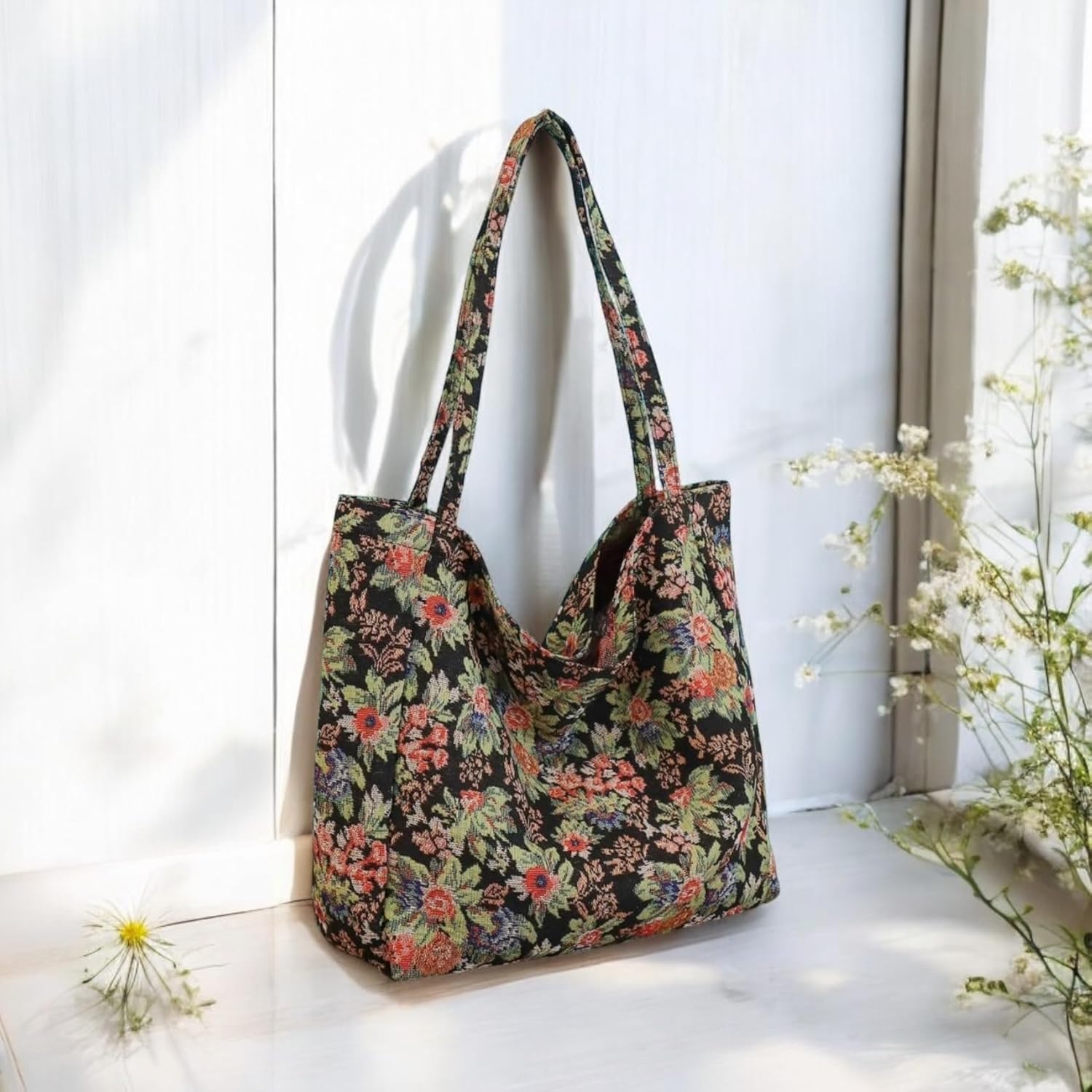 Tapestry Women Botanical Shoulder Tote Bag, Spacious and Durable Ideal for Shopping, Travel & Work