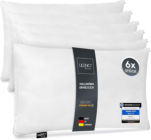 LILENO HOME Poduszka z mikrofibry 30 x 50 cm [zestaw 6 sztuk] pranie w temperaturze do 95 stopni z zamkiem błyskawicznym  poduszka 30 x 50 cm jako wypełnienie do łóżka lub jako poduszka dekoracyjna  poduszka na sofę i