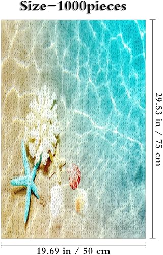 Miniatura 2 de Starfish Coral Seashell - Rompecabezas de playa de verano para adultos, 1000 piezas, rompecabezas vertical, exquisita experiencia de juego de