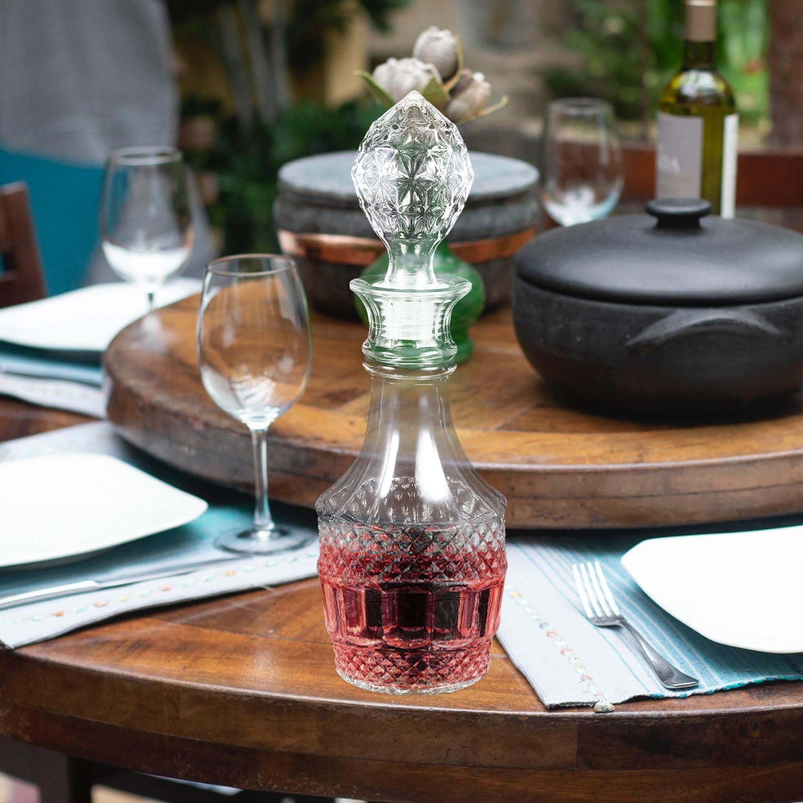 Carafe à Whisky en Verre Transparent 500ml Design Élégant et Toucher Confortable pour Décoration de Bureau et Maison