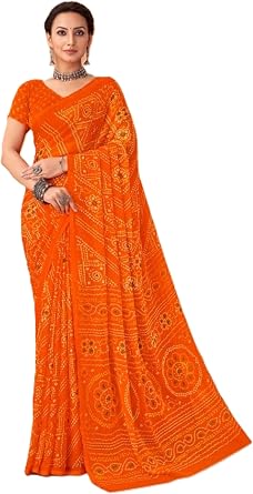 weightless printed bandhani chiffon saree online indian woman in saari 9571