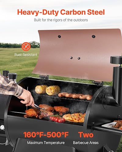 Miniatura 2 de VEVOR Ahumador de pellets de madera, parrillas de barbacoa 8 en 1 para cocinar al aire libre, parrilla eléctrica y ahumador de 575 pulgadas