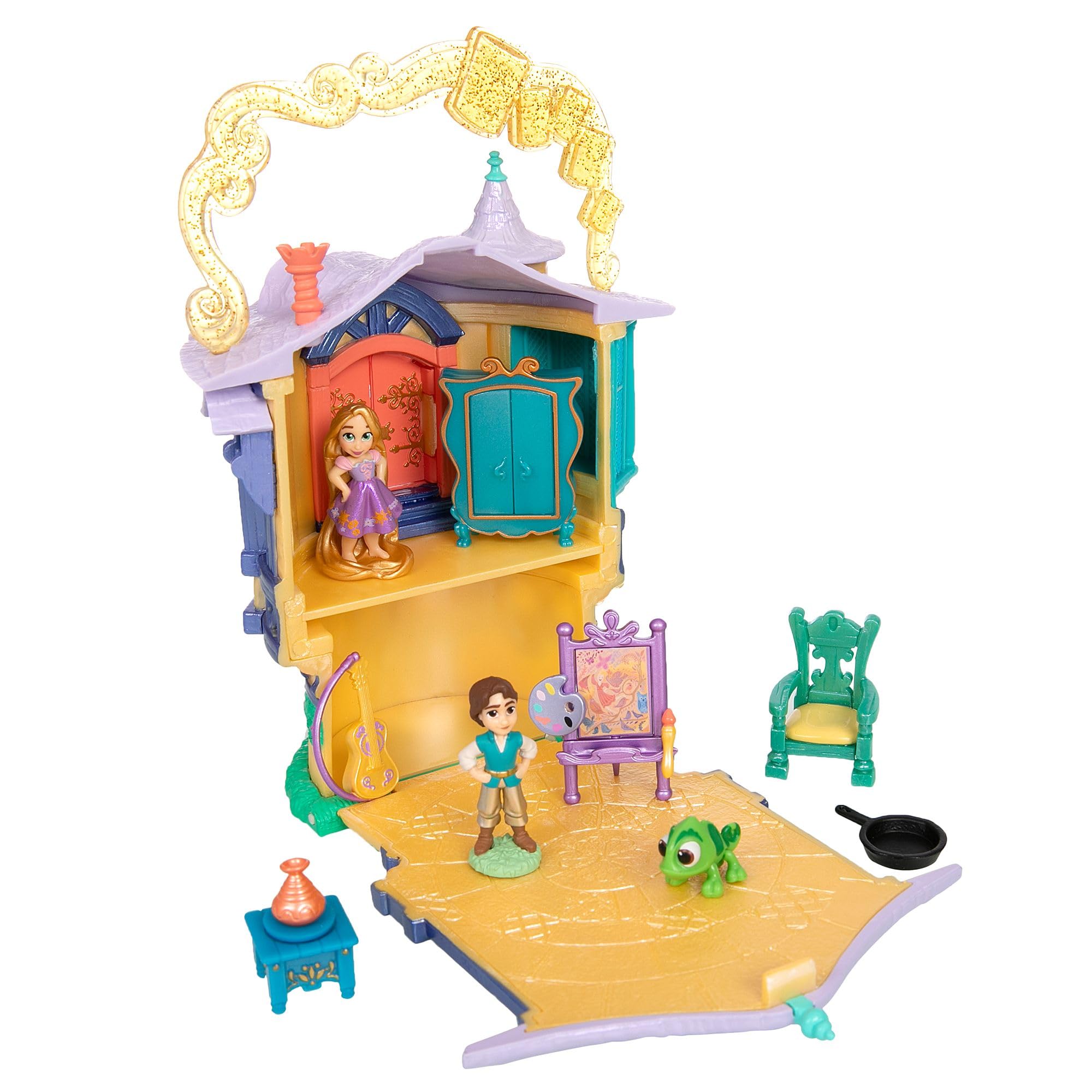 Disney Store Official Rapunzel Doll House, Tangled, 14cm / 5.5", Once Upon a Story Playset Includes Rapunzel's Tower