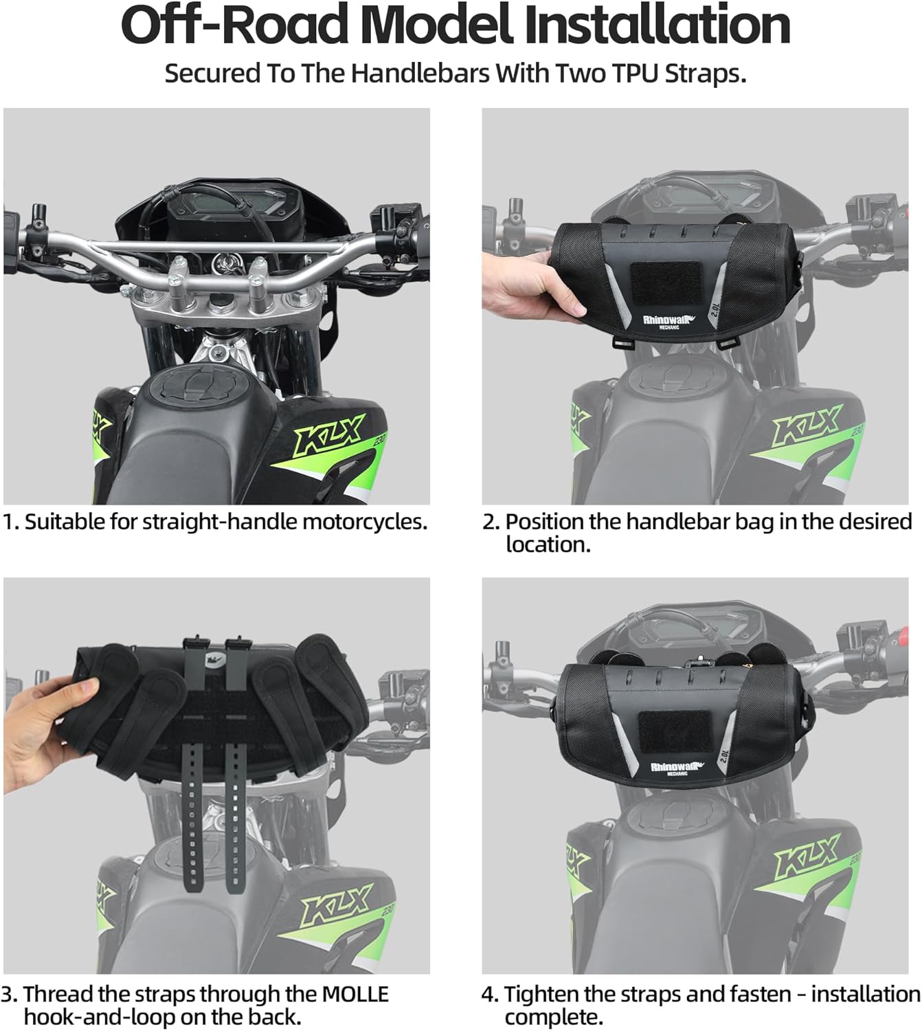Rhinowalk Motorcycle Handlebar Bag Motorbike Front Tool Storage Pouch Saddlebag