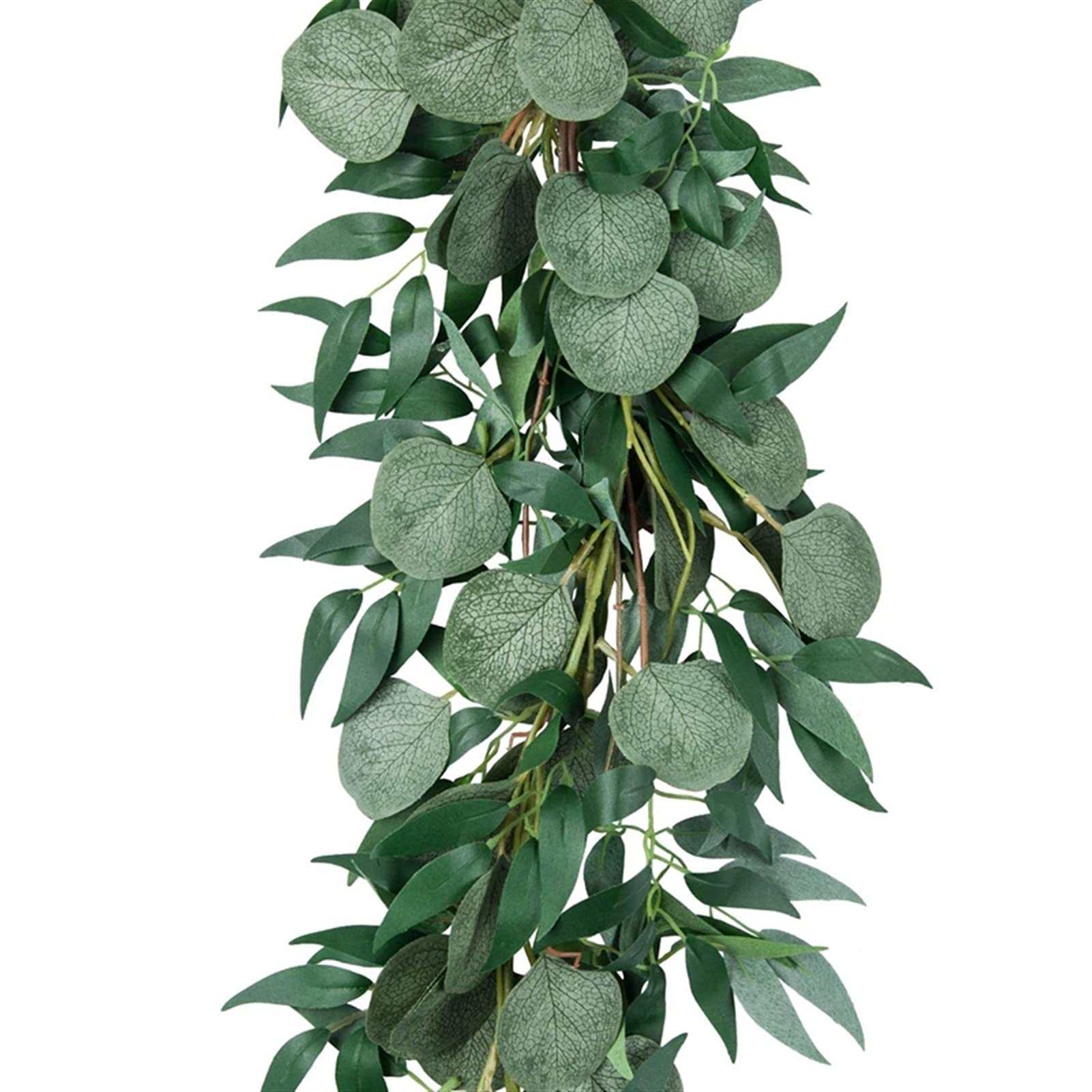 Fiori Artificiali, Cordi Nataler la Porta Anteriore 6,5-Piede Artificiale Di Eucalipto Ghirlanda e 6-Piede Srami Di Vite Foglia Ghirlanda Stringa Porta Verde Ghirlandar Interni Ed Esterni