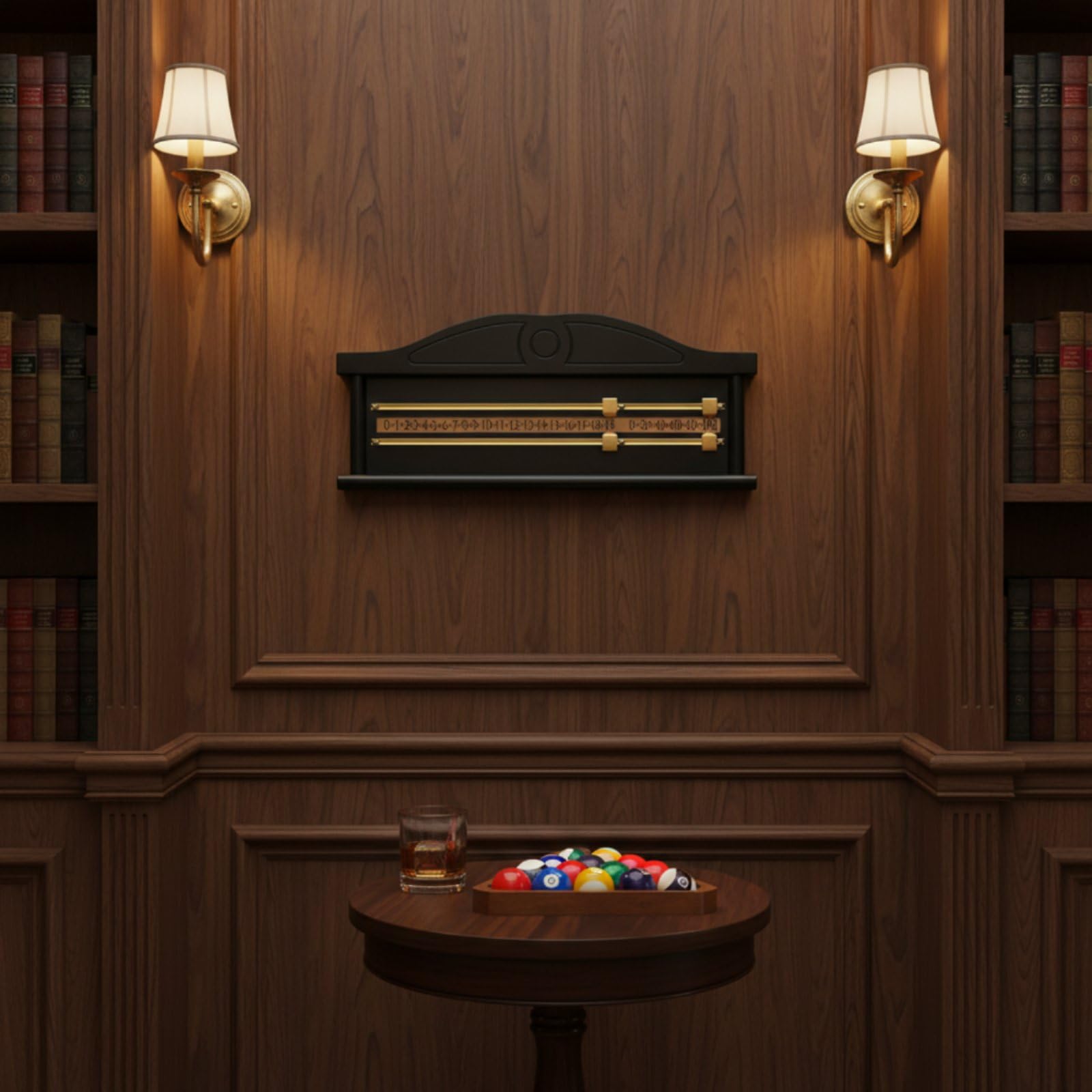 Segnapunti a 2 Binari in Legno senza senza Alimentazione Elettrica Contapunti Snooker Leggero Attrezzatura Sportiva per Tornei